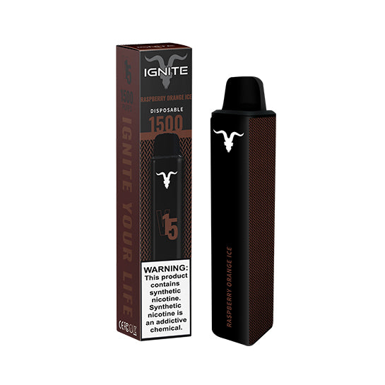 Ignite v15 raspberry orange ice disposable