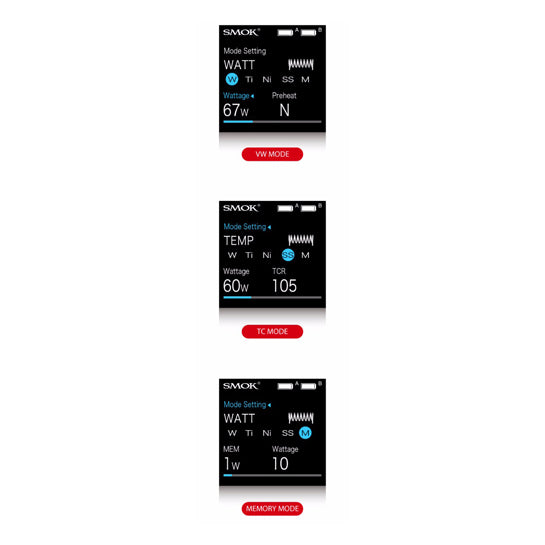 Smok S-Priv Kit modes