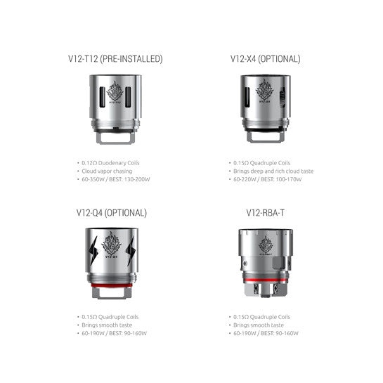 Smok TFV12 King Tank coil options